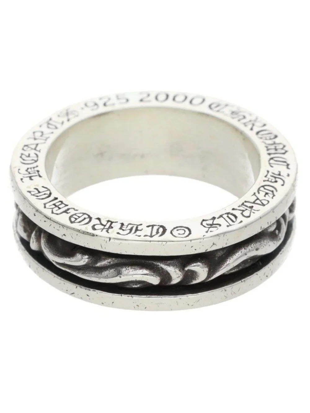 Chrome Hearts Ring Spinner Scroll Silver
